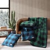 Eddie Bauer  Throw Blanket with Pillow Cover Reversible FlannelSherpa Bedding Set Buffalo Plaid Home Decor for All Seasons GreenBlack Throw BundleThrow with Pillow Cover Midnight BlueBlack