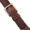 Eddie Bauer Mens Bridle Leather Belt with Antique Nickel BuckleBrown Bridle