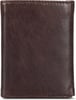 Eddie Bauer Mens Signature Logo Leather Trifold Wallet with 6 Card Slots and RFID ProtectionBrown