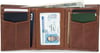 Eddie Bauer Mens Signature Logo Leather Trifold Wallet with 6 Card Slots and RFID ProtectionTan