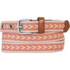 Eddie Bauer Womens Cascade Grommet Webbing Belt with Metal BuckleCoral