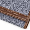 Eddie Bauer Mens Pioneer Leather and Printed Cotton Canvas Trifold WalletGrey