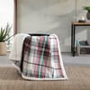 Eddie Bauer  Throw Blanket Cotton Flannel Home Decor All Season Reversible Sherpa Bedding Winslow Charcoal ThrowMontlake Plaid Red