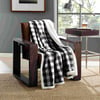 Eddie Bauer  Throw Blanket Reversible Sherpa Fleece Bedding Buffalo Plaid Home Decor for All Seasons Black Check ThrowThrow Black Check