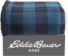 Eddie Bauer  Throw Blanket Reversible Sherpa Fleece Bedding Buffalo Plaid Home Decor for All Seasons Black Check ThrowThrow Midnight BlueBlack