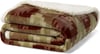 Eddie Bauer  Throw Blanket Reversible Sherpa Fleece Bedding Home Decor for All Seasons Bunkhouse Plaid Beige ThrowCopper Creek Brown