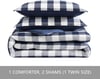 Eddie Bauer  Twin Comforter Set Reversible Cotton Bedding with Matching Sham Stylish Plaid Home Decor Lakehouse Blue TwinTwin