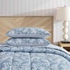 Eddie Bauer  Twin Comforter Set Soft Reversible Bedding with Matching Sham Wildflower Inspired Home Decor with Stripe Reverse Fern Garden Blue TwinKing Fern Garden Blue