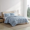 Eddie Bauer  Twin Comforter Set Soft Reversible Bedding with Matching Sham Wildflower Inspired Home Decor with Stripe Reverse Fern Garden Blue TwinKing Fern Garden Blue