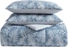 Eddie Bauer  Twin Comforter Set Soft Reversible Bedding with Matching Sham Wildflower Inspired Home Decor with Stripe Reverse Fern Garden Blue TwinKing Fern Garden Blue