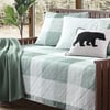 Eddie Bauer  Twin Quilt Set Cotton Reversible Bedding with Matching Sham Medium Weight Home Decor Boulder Grey TwinDaybed Green