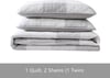 Eddie Bauer  Twin Quilt Set Cotton Reversible Bedding with Matching Sham Medium Weight Home Decor Boulder Grey TwinKing Grey