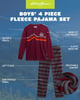 Eddie Bauer Boys Pajama Set  Cozy Fleece Winter Sleepwear Set  4 Piece Long Sleeve Shirt and Pants Sizes 512MaroonRed