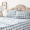 Eddie Bauer Home Sheets Cotton Percale Bedding Set Crisp  Cool Stylish Home Decor4 pcs Queen Northern Plaid GreyWhiteBasic Plaid Navy