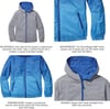 Eddie Bauer Kids Reversible Jacket  Full Zip Hooded Windbreaker Water Repellent Jacket for Boys and Girls XSXLBlue