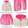 Eddie Bauer Kids Reversible Jacket  Full Zip Hooded Windbreaker Water Repellent Jacket for Boys and Girls XSXLPink