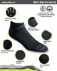 Eddie Bauer Mens Dura Dri Moisture Control 6Pair Low Cut SocksBlack 6 Pairs