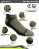 Eddie Bauer Mens Dura Dri Moisture Control 6Pair Low Cut SocksOlive Assorted 6 Pairs