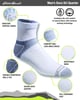 Eddie Bauer Mens Dura Dri Moisture Control 6Pair Quarter SocksWhite 6 Pairs