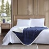 Eddie Bauer Throw Blanket Reversible Sherpa Fleece Bedding Home Decor for All Seasons Solid Navy Blue 50 x 60Solid Navy Blue