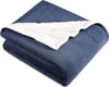 Eddie Bauer Throw Blanket Ultra Soft Plush Home Dcor All Season Bedding Ultra Lux Solid Red 50 x 60Sherpa Reverse Blue