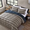 Eddie Bauer Twin Comforter Set Reversible Microsuede Bedding with Matching Shams Casual Home Decor Rugged Plaid Brown TwinRugged Plaid Brown Queen