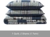 Eddie Bauer Twin Quilt Set Cotton Reversible Bedding Set All Season Lodge Home Dcor Madrona Plaid Navy TwinMadrona Plaid NavyGreen King