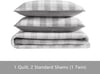 Eddie Bauer Twin Quilt Set Cotton Reversible Bedding with Matching Sham Home Decor for All Seasons Lakehouse Plaid Light Grey TwinKing Light Grey