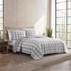 Eddie Bauer Twin Quilt Set Cotton Reversible Bedding with Matching Sham Home Decor for All Seasons Lakehouse Plaid Light Grey TwinQueen Light Grey