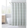 Eddie Bauer  Shower Curtain Lightweight Cotton Bathroom Decor Buttonhole Top Cabin Plaid Green 72 x 72Cabin Plaid Green 72 x 72