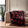 Throw & Pillow Cover Set Red/Black