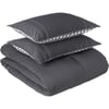 Eddie Bauer  Twin Comforter Set Reversible Cotton Bedding with Matching Sham PreWashed for Added Softness Kingston Charcoal TwinCharcoal Queen