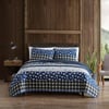 Eddie Bauer  Twin Quilt Set Reversible Cotton Bedding with Matching Sham Lightweight Home Decor for All Seasons Blue Creek Navy TwinKing Navy