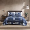 Eddie Bauer  Twin Quilt Set Reversible Cotton Bedding with Matching Sham Lightweight Home Decor for All Seasons Eastmont Navy TwinTwin Navy