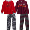 Eddie Bauer Boys Pajama Set  Cozy Fleece Winter Sleepwear Set  4 Piece Long Sleeve Shirt and Pants Sizes 512MaroonRed