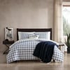 Eddie Bauer King Duvet Cover Set Cotton Bedding Set with Matching Shams Casual Home Dcor Ticking Stripe Navy KingBasic Plaid Navy