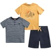 Eddie Bauer Toddler Boys Shorts Set  3 Piece TShirt and Sweat Shorts  Casual Playwear Outfit for Toddlers 2T4TYellow