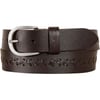 Eddie Bauer Womens Casual Fashion Leather BeltCenter Lacing  Brown