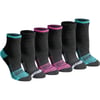 Eddie Bauer Womens Dura Dri Moisture Control 6Pair Quarter SocksBlack Assorted 6 Pairs