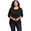 Eddie Bauer Womens Essentials Ribbed Crew LongSleeve ShirtPlus Black