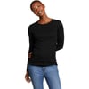 Eddie Bauer Womens Essentials Ribbed Crew LongSleeve ShirtRegular Black