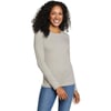 Eddie Bauer Womens Essentials Ribbed Crew LongSleeve ShirtRegular Lt Htr Gray