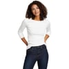 Eddie Bauer Womens Essentials Ribbed Crew LongSleeve ShirtRegular White