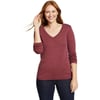 Eddie Bauer Womens Favorite LongSleeve VNeck TShirtPetite Dusty Red