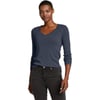 Eddie Bauer Womens Favorite LongSleeve VNeck TShirtPetite Htr Indigo