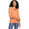 Eddie Bauer Womens Favorite LongSleeve VNeck TShirtTall Burnt Orange