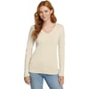 Eddie Bauer Womens Favorite LongSleeve VNeck TShirtTall Ecru