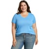 Eddie Bauer Womens Favorite ShortSleeve VNeck TShirtMisty Blue