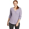 Eddie Bauer Womens Myriad ThermalJersey Mix HenleyRegular Hyacinth