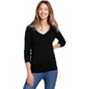 Eddie Bauer Womens Stines LongSleeve VNeck TShirtBlack